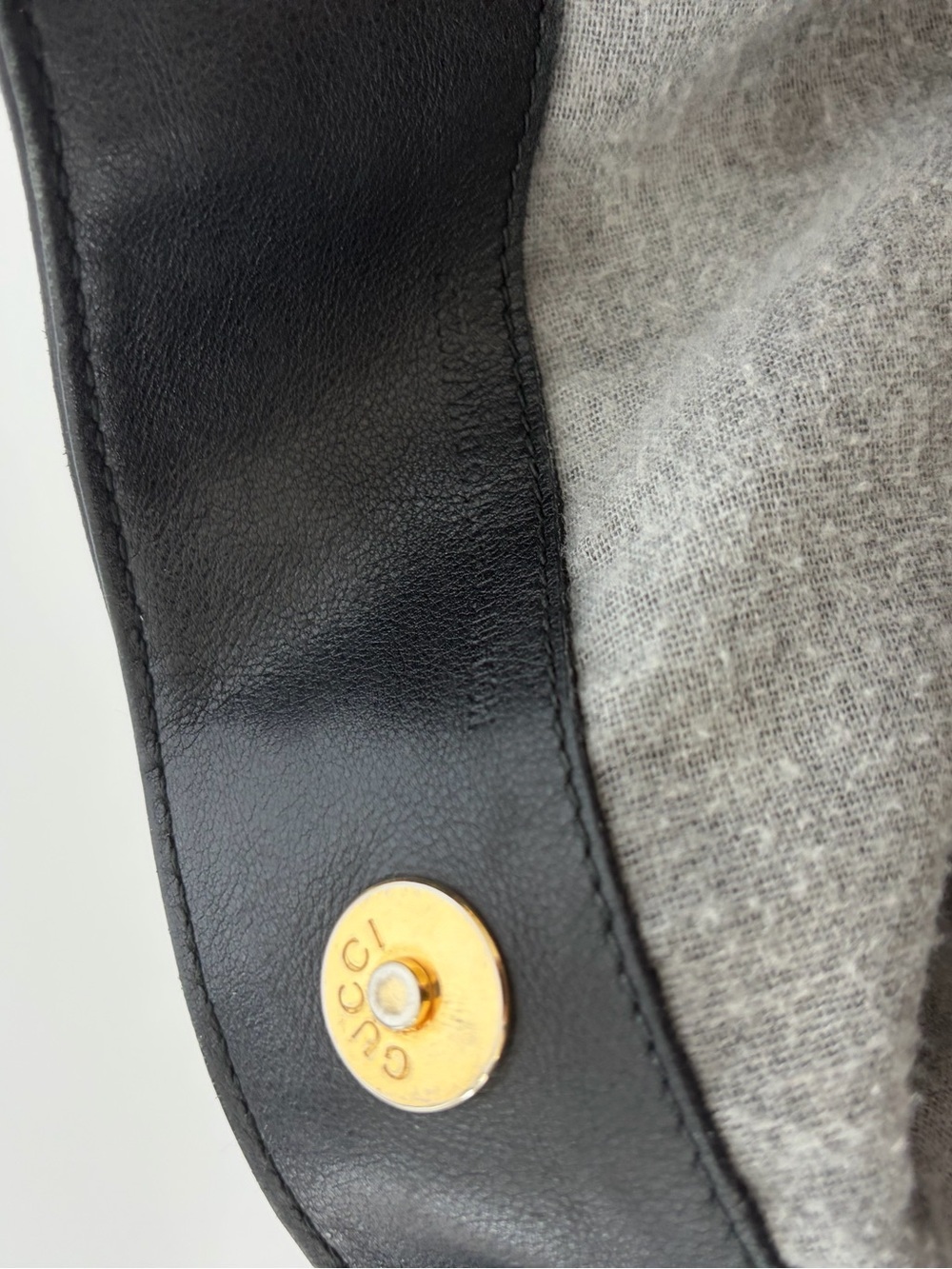 Vintage Gucci Diana Black Leather Bamboo Top 2 way Handle Tote Bag - Picture 9 of 12